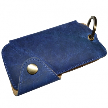 flevado Universal Leder Schlüsseltasche Mäppchen Vollleder großer Schlüsselring Druckknopfverschluss